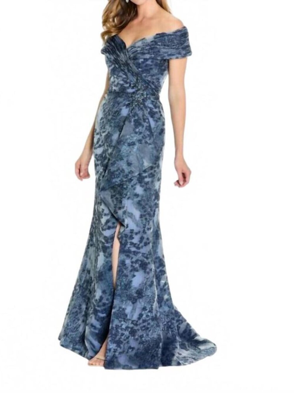 blue gown by mon cheri